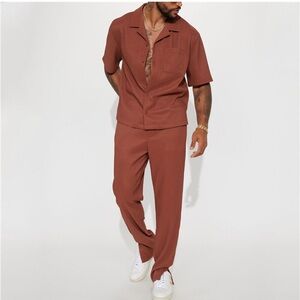 Brown Ribbed Lounge Pants